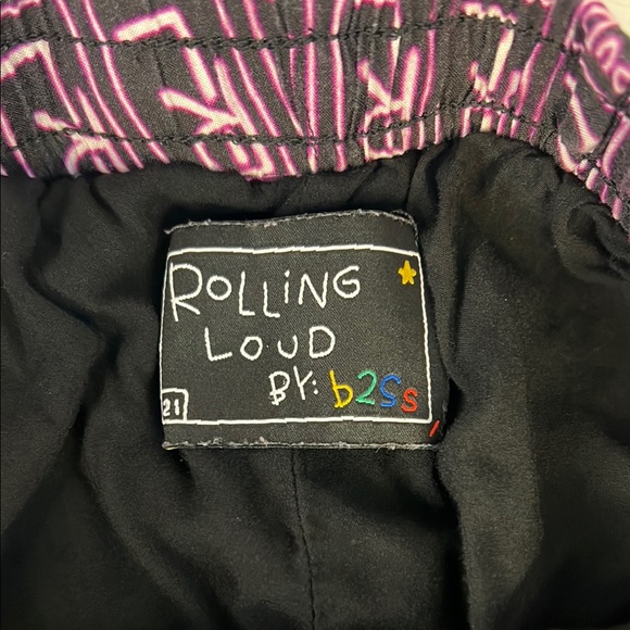 Urban Outfitters Rolling Loud B2ss Black and Pink Geometric Print Shorts - Picture 2 of 8